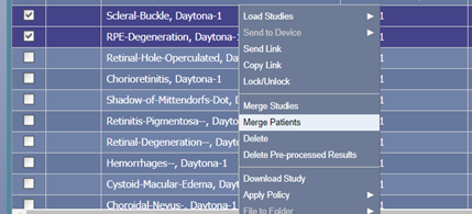 OA Merge Patients Right Click