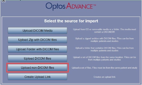 OA Uploading Non DICOM Images Upload Files