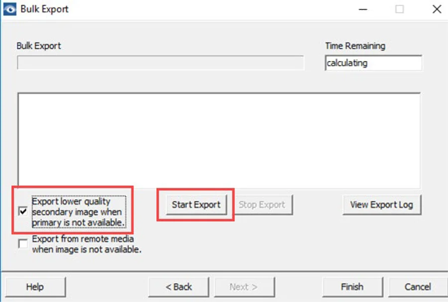 Step 11 Vantage Bulk Export to OptosAdvance